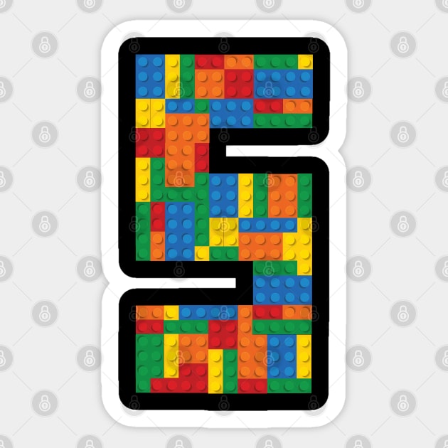 Fifth Birthday Lego Blocks Sticker by cacostadesign